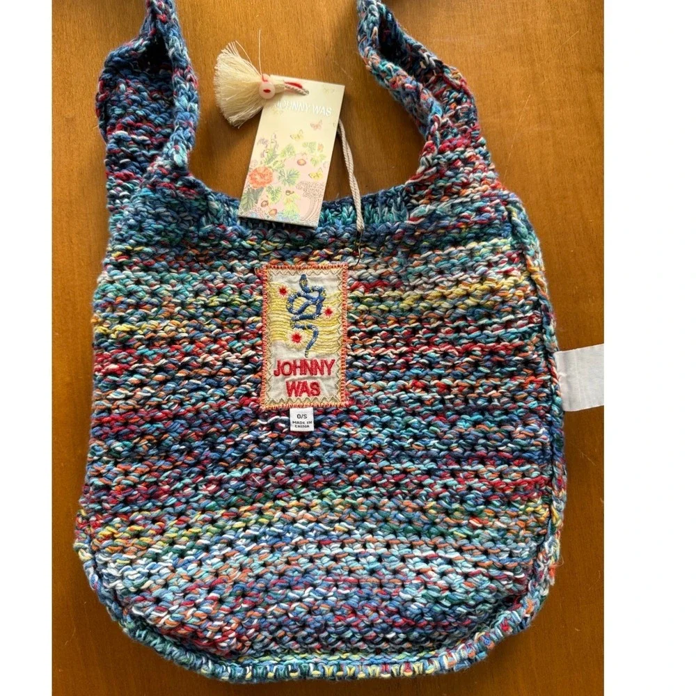 Johnny Was NWT Multicolor NAHAL CROCHET BAG‎ NWT 100% Cotton Boho